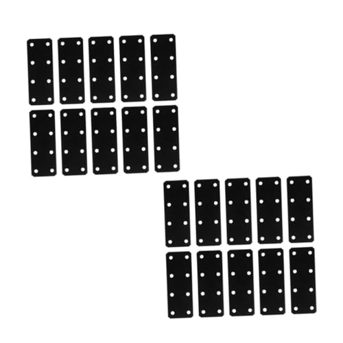 IWOWHERO 20 Stück Teiliges Flacher Gerader Eisenwinkel mit Schwarzer Oxidbeschichtung Rost Korrosionsbeständig Stabile Möbelverstärkung für Ablagen Tische Vielseitige Holzreparatur von IWOWHERO