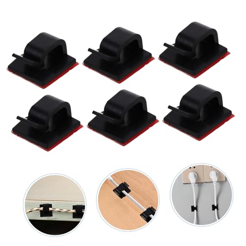 IWOWHERO 20 Stück Teiliges Kabel Organizer mit Selbstklebenden Kabelhaltern aus Transparentem Acryl für Schreibtisch USB und Ladekabelmanagement Wiederverwendbare Kabelclips zur von IWOWHERO