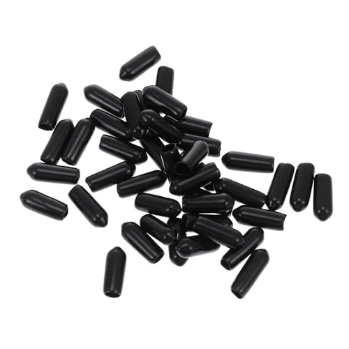 IWOWHERO 200 Stück Gummi Endkappen Rund Rohrschutz Gewindeschutz Abdeckung Schwarz Elastisch Isolierend Schutzkappen für Schrauben Bolzen Rohrabschlüsse Blindstopfen von IWOWHERO