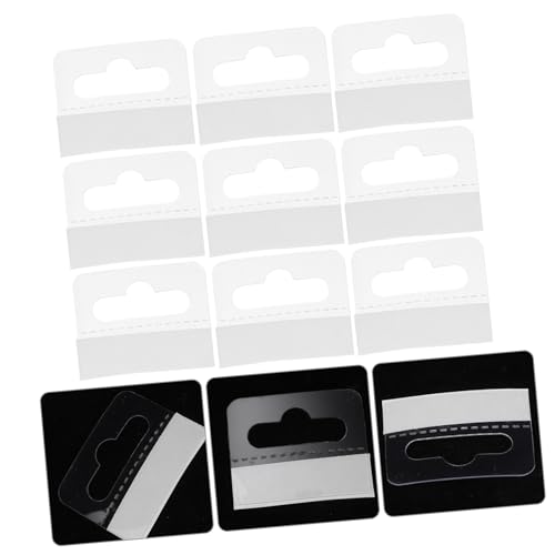 IWOWHERO 200 Stück Transparente PVC Aufhängetabs Selbstklebend Vielseitige Klebehaken für Shop Büro Supermarkt Praktische Hängelaschen für Produktdisplays Robuste Displayhalterungen von IWOWHERO