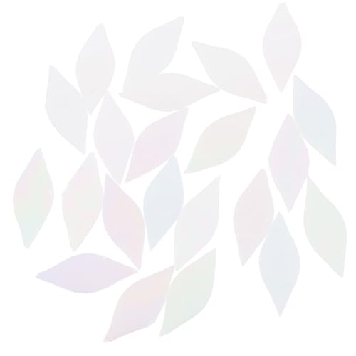 IWOWHERO 21 Stück Teiliges Bunte Glasstücke in Blattform Polierte Mosaikfliesen für DIY Bastelprojekte für Kerzenhalter Fotoalben und Dekoration Glatte Oberfläche Langlebige Farben von IWOWHERO
