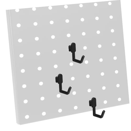 IWOWHERO 24 Stück Teiliges Pegboard Haken Kunststoff J form Stabile Werkzeughalter für Lochwand Einfach Anzubringen Vielseitig für Küche Werkstatt Garage Dunkles Organizer Zubehör von IWOWHERO