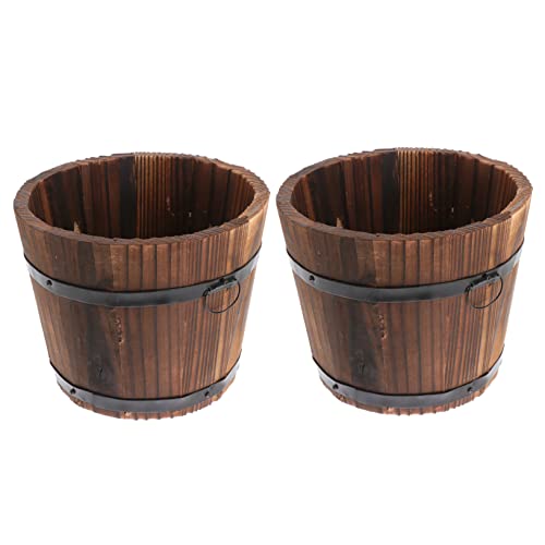 IWOWHERO Niedliches Großes Blumentopf-Set Aus Holz Für Die Heimdekoration Auf Dem Balkon von IWOWHERO