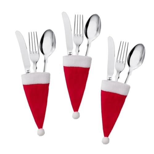 IWOWHERO 30 Stk. Teiliges Mini Nikolausmützen Bestecktaschen Weihnachtsmütze Silberbesteckhalter Flaschenüberzüge Tischdeko Party Zubehör für Zuhause und Restaurant IWOWHERO 30 Stk. Teiliges Mini Nikolausmützen Bestecktaschen Weihnachtsmütze Silberbesteckhalter Flaschenüberzüge Tischdeko Party Zubehör für Zuhause und Restaurant von IWOWHERO