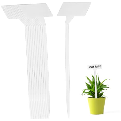 IWOWHERO 35 Stück Pflanzenschilder mit Schrägem Design Wiederverwendbare Gartenetiketten für Pflanzen und Blumen Leicht Beschreibbar Optimal für Außenbereich und Gewächshäuser von IWOWHERO