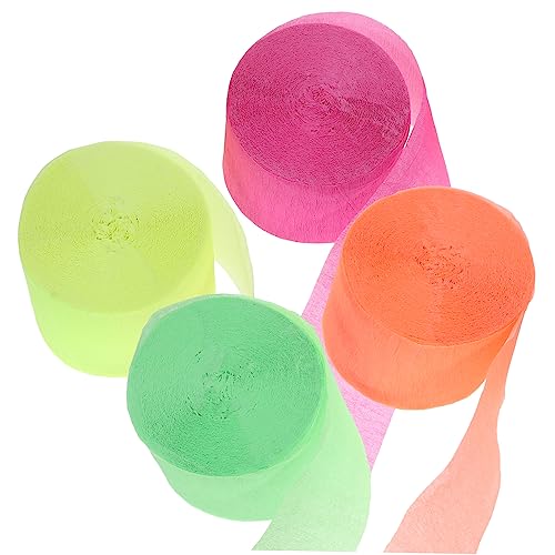 IWOWHERO 4 Rollen Fluoreszierende Krepppapier Luftschlangen Leuchtende Partydeko in Neonfarben Orange Grün Gelb Vielseitig Zuschneidbar für Schwarzlicht und Geburtstagspartys Hochzeit IWOWHERO 4 Rollen Fluoreszierende Krepppapier Luftschlangen Leuchtende Partydeko in Neonfarben Orange Grün Gelb Vielseitig Zuschneidbar für Schwarzlicht und Geburtstagspartys Hochzeit von IWOWHERO