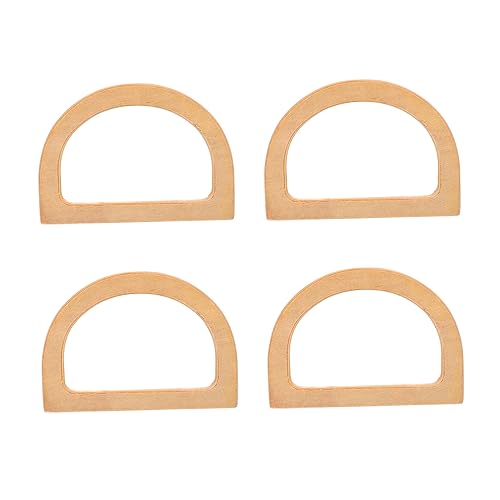 IWOWHERO 4 Stück D Form Tasche Griff Bambus Holz Dekorative Handtaschen Griffe für DIY Handtaschen Zubehör für Stilvolle Aufbewahrung und Kreative Projekte von IWOWHERO