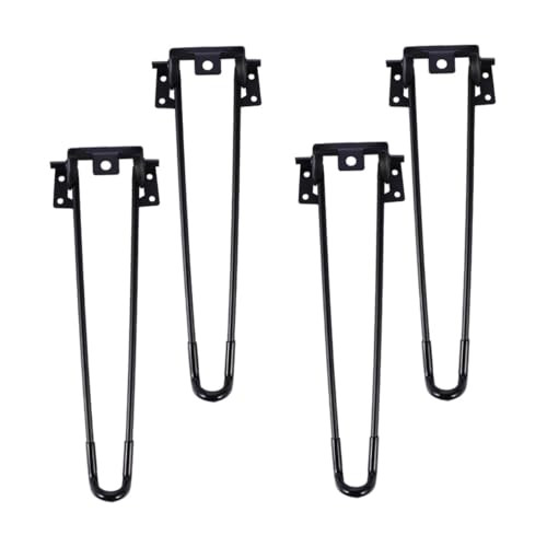IWOWHERO 4 Stück Klappbare Teiliges Metall Tischbeine Doppelte Stangen Haarnadel Tischbeine Faltbare Möbelbeine Robust und Einfach zu Montieren für DIY Tische und Industrielle Einrichtung von IWOWHERO