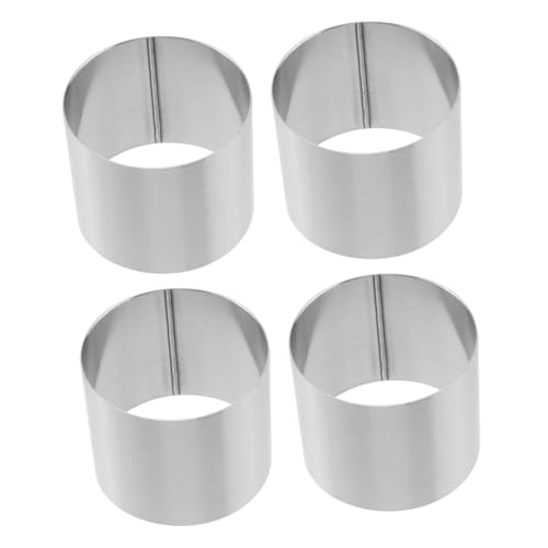 IWOWHERO 4 Stück Mousse Ring Zum Backen Runder Tortenring Gebäckringe Plätzchenform DIY Kuchenformen Zum Backen Kleine Tortenringe Mousse Formen Muffin Ringe Runder von IWOWHERO