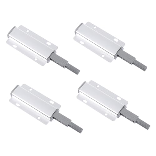 IWOWHERO 4 Stück Teiliges Magnetisches für Schranktüren Druckbetätigte Langlebige und Verdeckte Möbel Türdämpfer Einfache Montage Silberfarbene Cupboard Door Rebounding Devices von IWOWHERO
