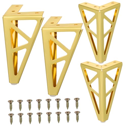 IWOWHERO 4 Stück Teiliges Möbelbeine aus Robustem Metall Sechseckig Stabile Sofabeine und Nachttischbeine Vielseitig Einsetzbar für Sofa Bank Schrank und Couchtisch Einfache Montage von IWOWHERO