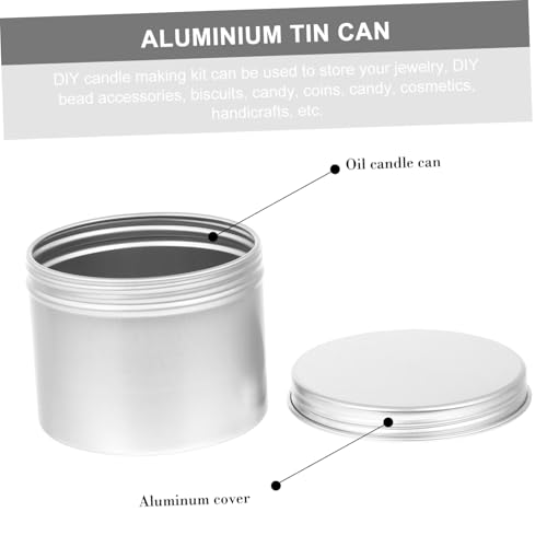 IWOWHERO 4 Stück Teiliges Schraubdeckel Aluminium Aufbewahrungsdosen Luftdichte DIY Kerzendosen mit Rundem Design Kompakte Aluminium Vorratsbehälter für Tee und Kleinteile von IWOWHERO