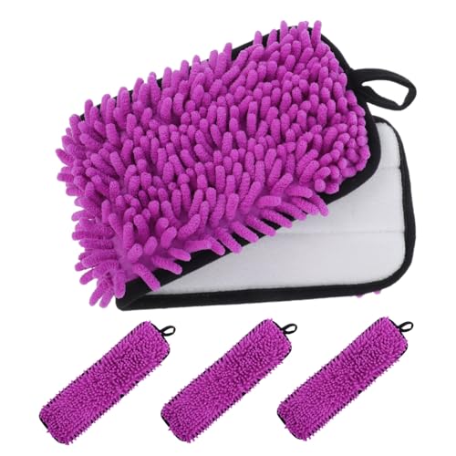 IWOWHERO 4 Stück Teiliges Waschbare Mikrofaser Schneebesen Mop Pads Ersatzköpfe für Holzfliesen Bodenbelag Wiederverwendbar Kratzschutz Vielseitig Kompatibel Schnelle Reinigung von IWOWHERO