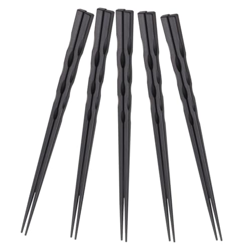 IWOWHERO 5 Paare Hitzebeständige Fiberglas Essstäbchen Japanische Wiederverwendbare Sushi Stäbchen mit Rutschfestem Design Langlebig und Sicher für Asiatische Gerichte zu Hause Restaurant von IWOWHERO