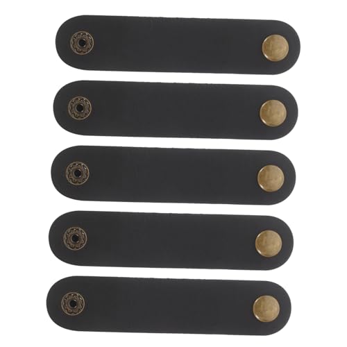 IWOWHERO 5 Stück Leder Kabel Organizer Kabelhalter Kabelwickler für USB und Audio Kabel Kompakt Stark zur Kabelaufbewahrung im Haushalt für Schreibtisch und Unterhaltungselektronik von IWOWHERO