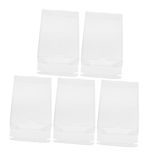 IWOWHERO 5 Stück Teiliges PVC Kassettenschachtel Klare Stapelbare Audiokassetten Aufbewahrungsbox Staubdicht Schmutz Feuchtigkeitsgeschützt Robuste Transparente Hülle von IWOWHERO