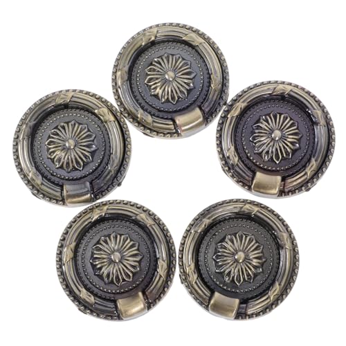 IWOWHERO 5 Stück Teiliges Runde Vintage Möbelgriffe aus Durchmesser Single Hole Schubladenknöpfe für Schrank Kommode Kleiderschrank Grün Bronzefarben Vielseitig Einsetzbar von IWOWHERO