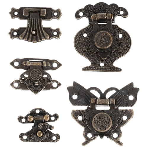 IWOWHERO 5 Stück Teiliges Vintage Kupfer Schmuckkastenschloss Kleine Antike Box verschlüsse aus Langlebigem Kupfer Dekorative Hasps für Holzschatullen Einfache Montage Geeignet für Schmuck IWOWHERO 5 Stück Teiliges Vintage Kupfer Schmuckkastenschloss Kleine Antike Box verschlüsse aus Langlebigem Kupfer Dekorative Hasps für Holzschatullen Einfache Montage Geeignet für Schmuck von IWOWHERO