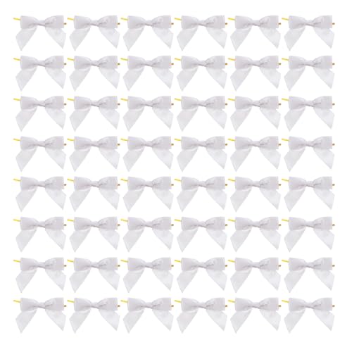 IWOWHERO 50 Stück Satinband Schleifen Vorgefertigte Bänder für Tortendeko Partygeschenke DIY Basteln Elegante Hochzeits Geburtstagsdeko in Silber IWOWHERO 50 Stück Satinband Schleifen Vorgefertigte Bänder für Tortendeko Partygeschenke DIY Basteln Elegante Hochzeits Geburtstagsdeko in Silber von IWOWHERO