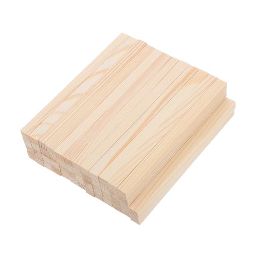 IWOWHERO 50 Stück Teiliges Quadratische Massivholzstäbe Glatte Oberfläche Vielseitig für DIY Handwerksprojekte Modellbau Miniaturhäuser Basteln und Kreative Gestaltung von IWOWHERO
