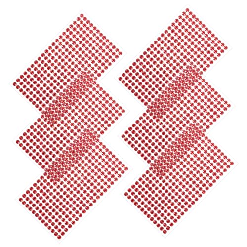 IWOWHERO Craft Gems 6 Bögen Acryl-Strass-Aufkleber Rote Strasssteine ​​für Dekorationen von IWOWHERO