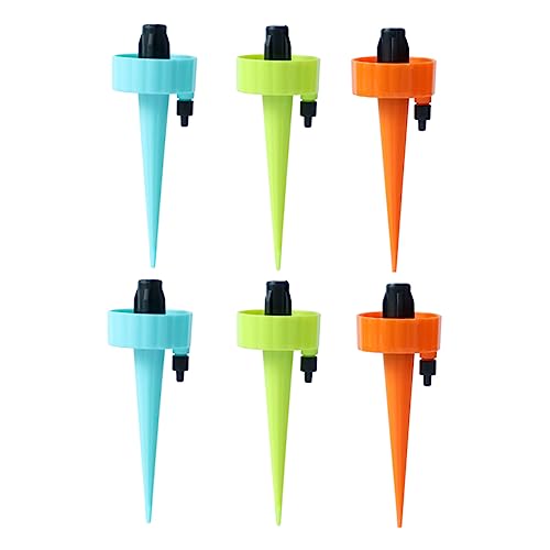 IWOWHERO 6 Stück Automatisches Bewässerungssystem Teiliges Langsame Wasserabgabe Pflanzen Wasserspender Tropfbewässerung mit Einstellbarem Durchfluss für Zimmerpflanzen Garten und Balkon von IWOWHERO