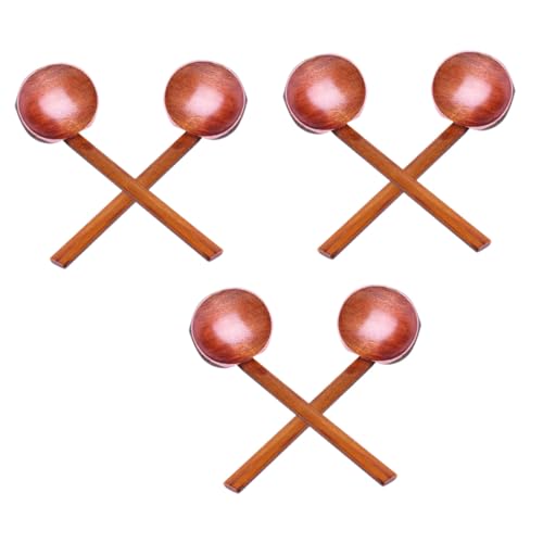 IWOWHERO 6 Stück Teiliges Holzlöffel mit Langem Griff Japanischer Ramen-suppenlöffel aus Holz Facettierter Anti-rutsch-suppenkelle für Kochen Servieren und Rühren im Haushalt und Restaurant von IWOWHERO