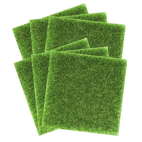 IWOWHERO 6Stücke Verschleißfester Kunstrasen Kompakte Grasmatten für Selbstgemacht Miniaturgarten Dekoration und Außenbereich von IWOWHERO