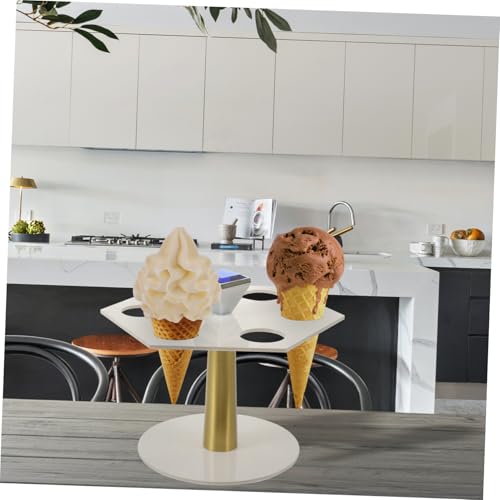 IWOWHERO Acryl Eiscreme Halter Stabile Eiswaffel Ständer für Partys Sushi Handrollen Weiß Langlebig von IWOWHERO