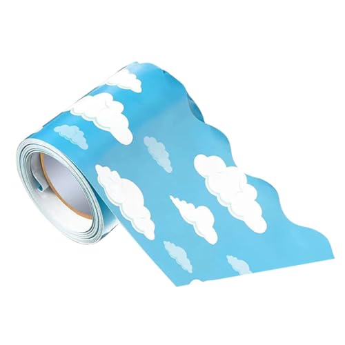 IWOWHERO Adorable Bulletin Board Border Paper mit Wolkenmuster Selbstklebender Tafelaufkleber Wetterfestes Verschleißfestes Dekor für Klassenzimmer Büro und Party IWOWHERO Adorable Bulletin Board Border Paper mit Wolkenmuster Selbstklebender Tafelaufkleber Wetterfestes Verschleißfestes Dekor für Klassenzimmer Büro und Party von IWOWHERO