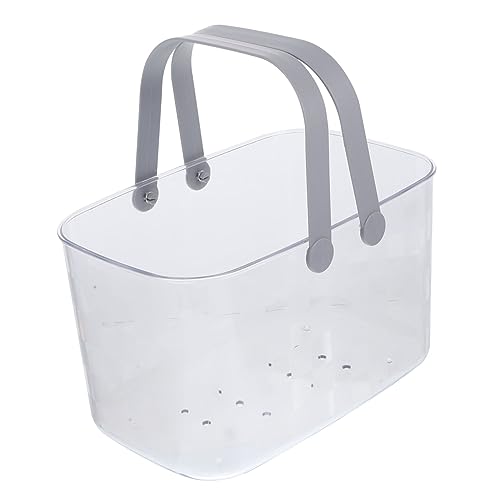 IWOWHERO Duschkorb Bad Aufbewahrungskorb Kunststoff Transparent Handlich für Badezimmer Toiletten Kosmetik Waschutensilien Organizer mit Ablauflöchern für Dusche und Zufällige Farbe von IWOWHERO