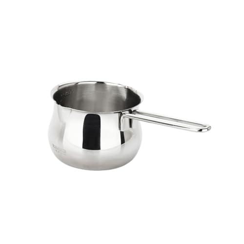 IWOWHERO Edelstahl Milchtopf Butter Schmelzpfanne mit Doppeltem Ausgießer Rutschfestem Haken und Flachem Boden Rostfrei Vielseitig für Schokolade Käse Karamell Backen und Kochen von IWOWHERO