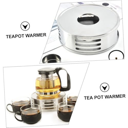 IWOWHERO Edelstahl Teekannenwärmer Stövchen mit Kerzenhalter Rostfrei Leicht zu Reinigen Teewärmer Basis für Zuhause Büro Hält Tee und Kaffee Lange Warm von IWOWHERO