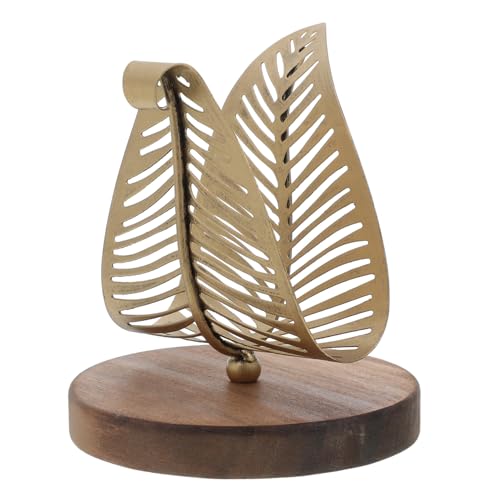 IWOWHERO Freistehender Metall Serviettenhalter Blattform Tisch Organizer für Papierservietten Hohlblatt Design Praktischer Napkin Storage Organizer für Küche und Restaurant von IWOWHERO