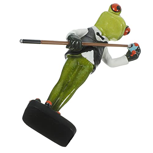 IWOWHERO Frosch Statue Resin Spielender Billard-Frosch Garten Deko Figurine Farbenfrohes Für Garten Und Innenräume Perfektes Für Freunde Und Familie von IWOWHERO