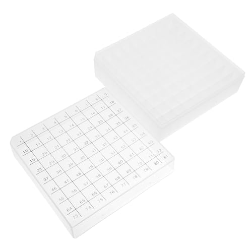 IWOWHERO Gefrierbox für Röhrchen Mikroröhrchenhalter aus Robustem PP Kryogene Lagerung Mehrfach Unterteiltes Gefrierfach für Laborproben Sicherer Gefrierschrank Organizer von IWOWHERO