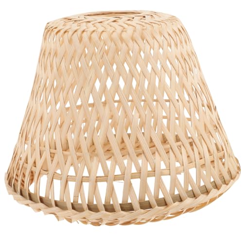 IWOWHERO Handgefertigter Lampenschirm Retro Stil Feines Webdesign Langlebig mit Natürlicher Oberfläche Eleganter Trommelform Vielseitig Einsetzbar für Decken Tischlampen von IWOWHERO