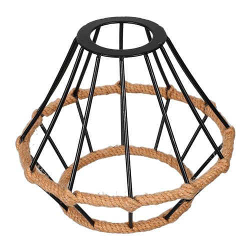 IWOWHERO Handgefertigter Rustikaler Lampenschirm mit Eisenrahmen Natürlichem Fasermaterial Amerikanischem Landhausstil Langlebiger Vintage-deckenleuchte Kompatibel für Wohnzimmer und IWOWHERO Handgefertigter Rustikaler Lampenschirm mit Eisenrahmen Natürlichem Fasermaterial Amerikanischem Landhausstil Langlebiger Vintage-deckenleuchte Kompatibel für Wohnzimmer und von IWOWHERO