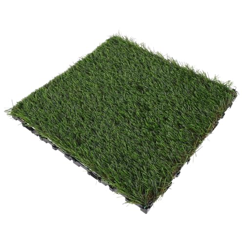 IWOWHERO Interlocking Kunstrasen Fliesen für Außenbereich Witterungsbeständige Gartenfliesen für Terrasse Balkon und Garten Natürlichem für Stilvolle Dekoration von IWOWHERO