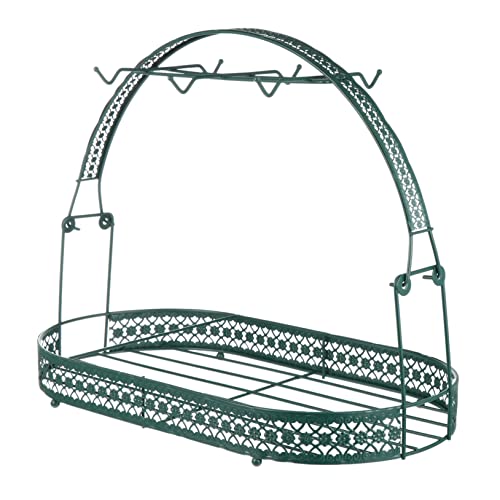 IWOWHERO Kaffeetassenhalter Vintage Grün Stabiler Teetassenständer mit Rutsch Schutz Geräumiger Kaffee und Tee Set Organizer für Küche und Esszimmer von IWOWHERO