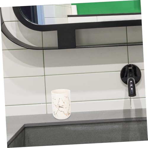 IWOWHERO Keramik Zahnputzbecher mit Marmor Muster Vielseitiger Mundspülbecher und Aufbewahrungsbecher Robustes Formbeständiges Material für Badezimmerorganisation und Reisen Weißes Design IWOWHERO Keramik Zahnputzbecher mit Marmor Muster Vielseitiger Mundspülbecher und Aufbewahrungsbecher Robustes Formbeständiges Material für Badezimmerorganisation und Reisen Weißes Design von IWOWHERO