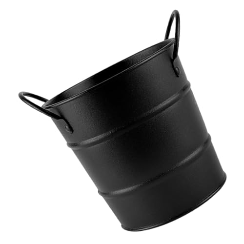 IWOWHERO Kleiner Schwarzer Metall Eimer mit Doppelgriffen Multifunktionaler Snackbehälter für Pommes Süßigkeiten und Obst Stilvoller Tisch Organizer für Restaurant und Büro IWOWHERO Kleiner Schwarzer Metall Eimer mit Doppelgriffen Multifunktionaler Snackbehälter für Pommes Süßigkeiten und Obst Stilvoller Tisch Organizer für Restaurant und Büro von IWOWHERO