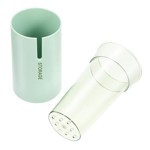 IWOWHERO Kompakter Doppelstöckiger Essstäbchen Besteckhalter aus Kunststoff mit Ablauffunktion Platzsparend für Küchenarbeitsplatte Praktischer Küchenutensilien organizer mit Stabilem von IWOWHERO