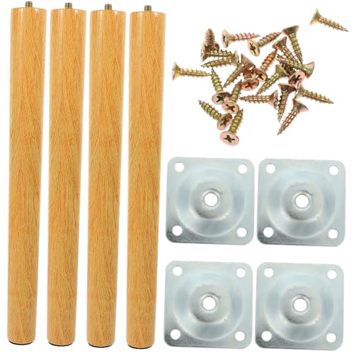 IWOWHERO Massive Holztischbeine Stabile Möbelbeine aus Holz Möbelbeine Ersatz für Tisch Schrank Bank Teiliges Einfache Montage Glatte Oberfläche Tragfähige Möbelstützen von IWOWHERO