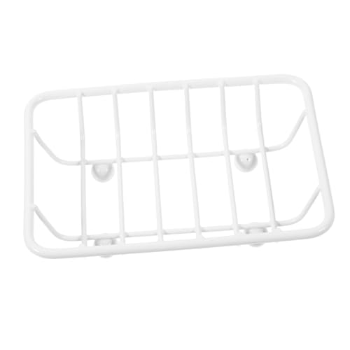 IWOWHERO Metall Seifenhalter mit Abfluss Hohlform Design Langlebiges Abtropfgestell für Badezimmer und Küche Weißer Seifenschale mit Schneller Wasserableitung Vielseitig für Waschbecken von IWOWHERO