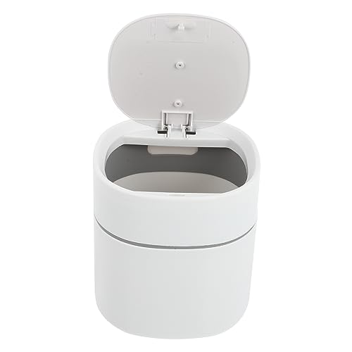 IWOWHERO Mini Desktop Abfalleimer mit Pop Up Deckel Kompakter Schreibtisch Mülleimer für Kleine Abfälle Praktischer Papierkorb für Büro Bad und Kosmetiktisch Platzsparend und Langlebig von IWOWHERO