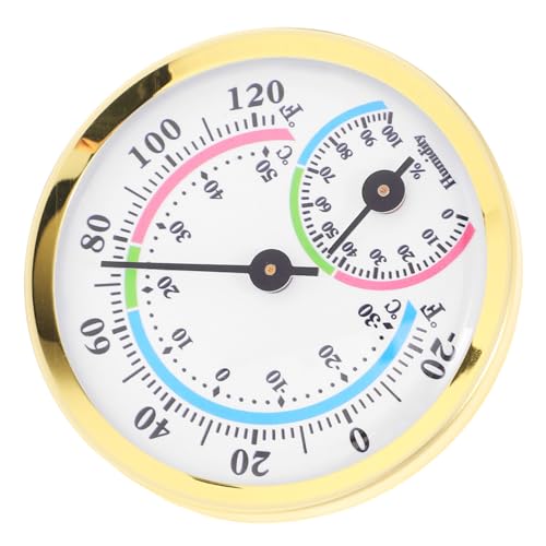 IWOWHERO Mini Thermometer Hygrometer mit Aluminiumlegierungsrahmen und Kunststofflinse Präzises Temperatur Luftfeuchtigkeitsmessgerät Mini Hygrometer Reparaturzubehör Geeignet für von IWOWHERO