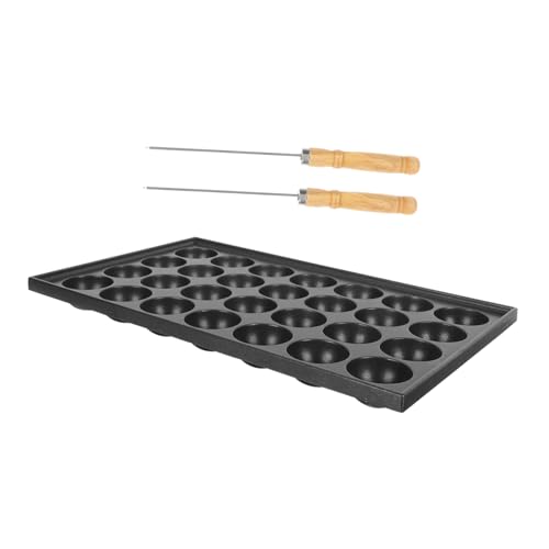 IWOWHERO No Stick Takoyaki Backblech aus lebensmittelechtem Stahl Ergonomisches Leichtes Grill und Eierbackblech für Gas und Elektroherde Wiederverwendbar und Einfach zu Reinigen von IWOWHERO
