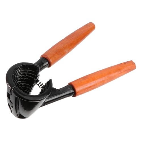 IWOWHERO Nussknacker Walnusszange mit Holzgriff Aluminiumlegierung Federmechanismus Rutschfest Ergonomisch Walnussschalenöffner Robust Langlebig für Haselnüsse Pekannüsse Zufällige Farbe von IWOWHERO