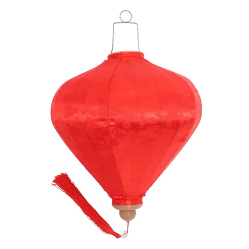 IWOWHERO Ovale Stofflaternenlampe Traditionelles Vietnamesisches Rotes Festivaldekor Hängende Laterne Für Partys Zu Hause von IWOWHERO